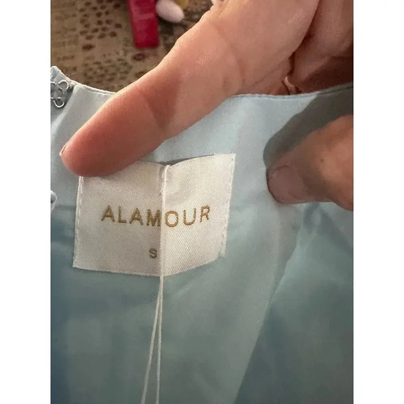 NWT Alamour the label Blue mini Dress Size 4 - Picture 6 of 11